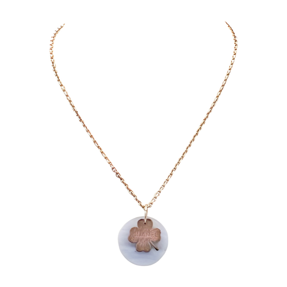 Chanel Clover Pendant Necklace - Bronze & Gold - Picture 3 of 4